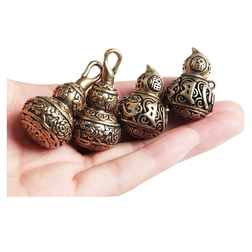 2963 4Pcs Brass Retro Openable Pendant Engraving Sanskrit Lotus Pattern